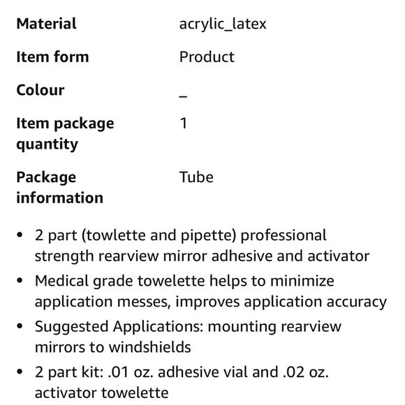 Permatex extreme rearview mirror adhesive - Picture 3 of 3
